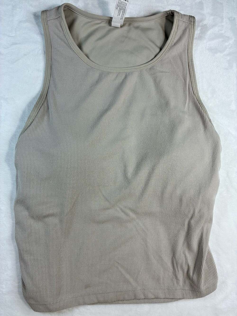 90 Degree By Reflex Frhouse Crop Tank Size M Beige Ribbed Athletic